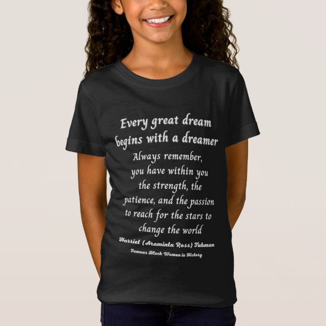 T-Shirt Harriet R. Tubman cite la célèbre Black Woman Amer (Devant)