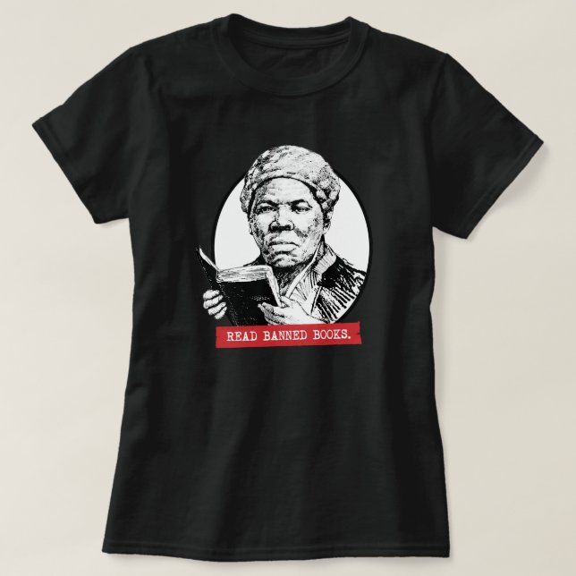 T-shirt Harriet Tubman Lit Des Livres Interdits (Design devant)