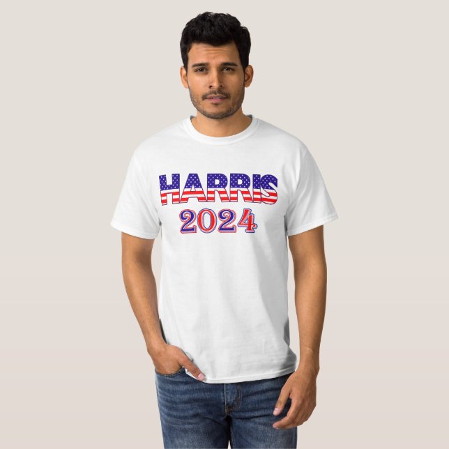 T-shirt Harris 2024 Président Democrat USA Valeur du texte (Devant entier)