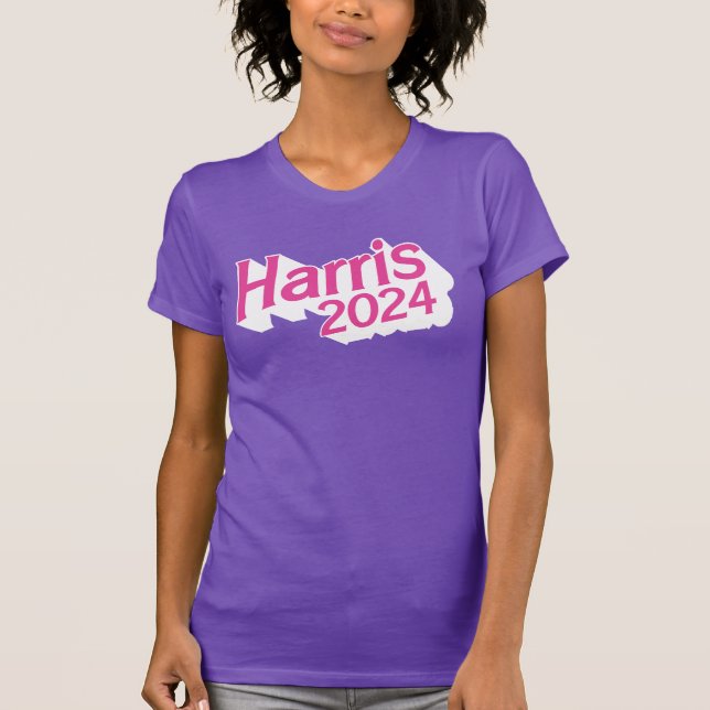 T-shirt Harris 2024 rose et violet coloré (Devant)
