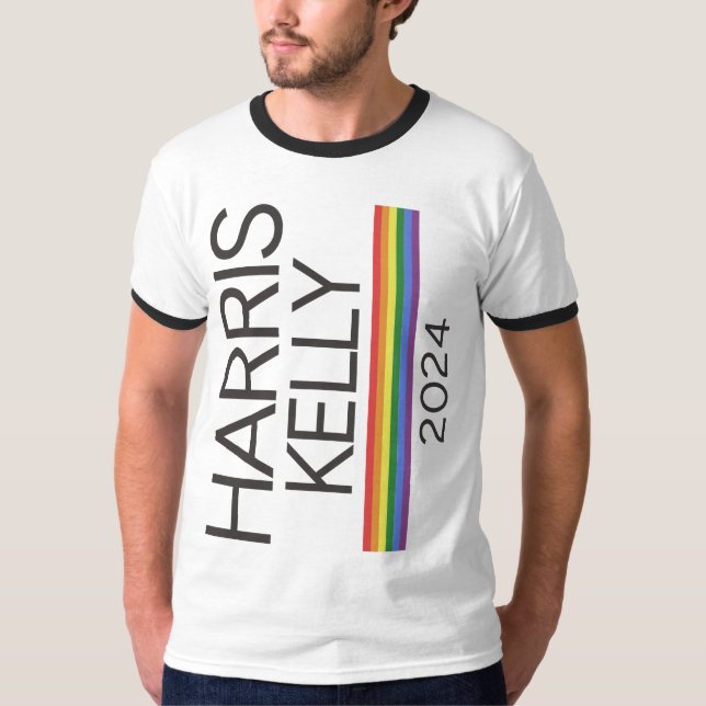 T-shirt Harris Kelly 2024 drapeau de la Fierté arc-en-ciel (Devant)