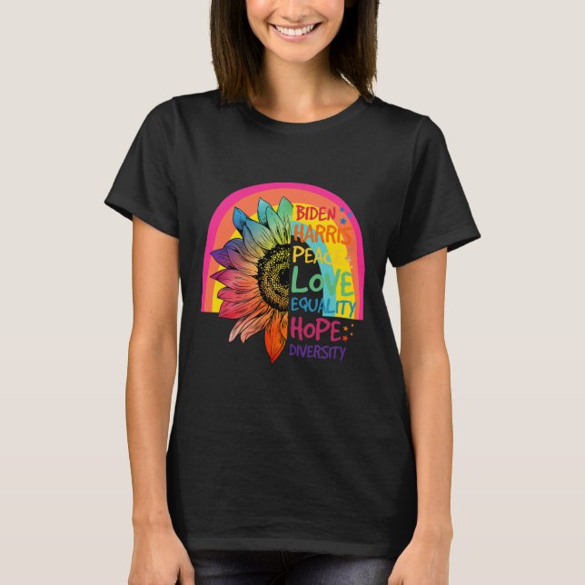 T-shirt Harris Peace Love Equality Hope Diversity 1 (Devant)