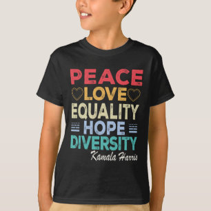 T-shirt Harris Peace Love Equality Hope Diversity Retro