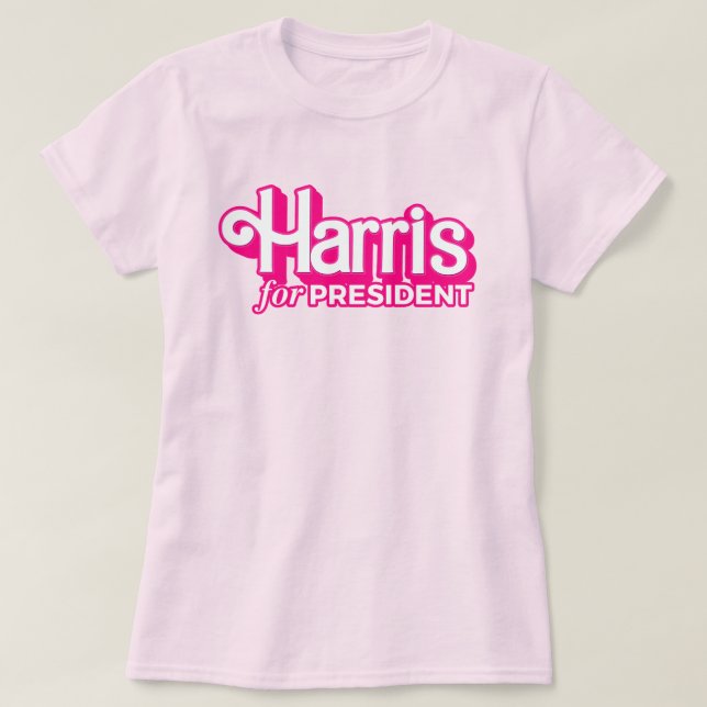 T-shirt Harris pour le président Pink Style (Design devant)