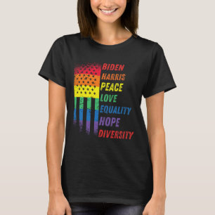 T-shirt Harris Rainbow American Flag Novelty Tee Inaugurat