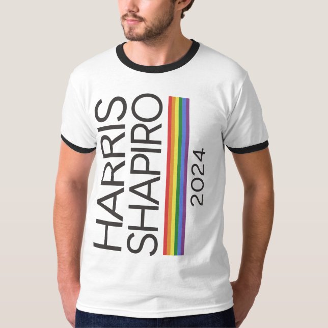 T-shirt Harris Shapiro 2024 Pride LGBTQ Kamala Harris (Devant)