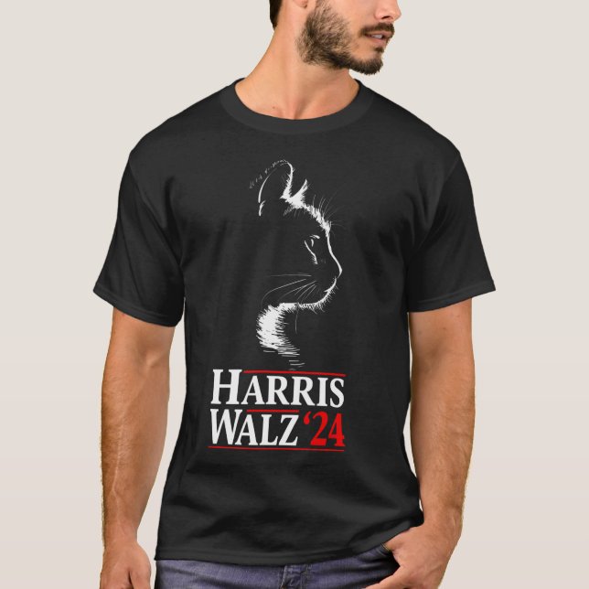 T-shirt Harris Tim Walz Waltz 2024 Vp Funny Cat Harris Wal (Devant)