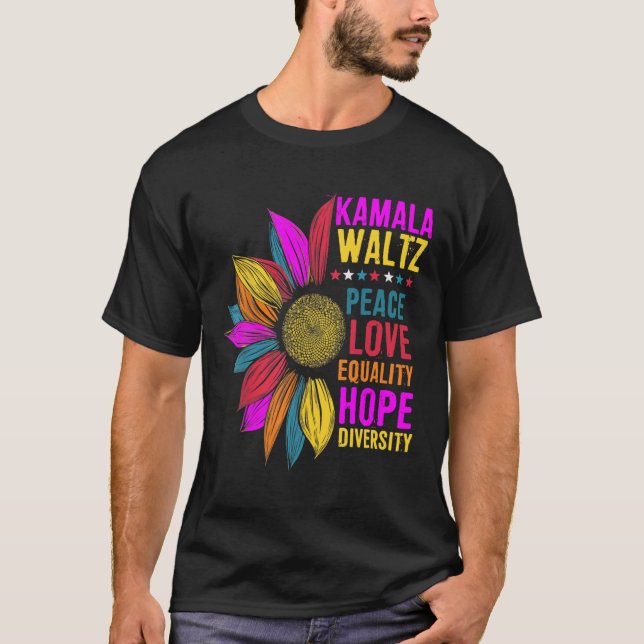 T-shirt Harris Waltz Peace Love Equality Hope Diversity (Devant)