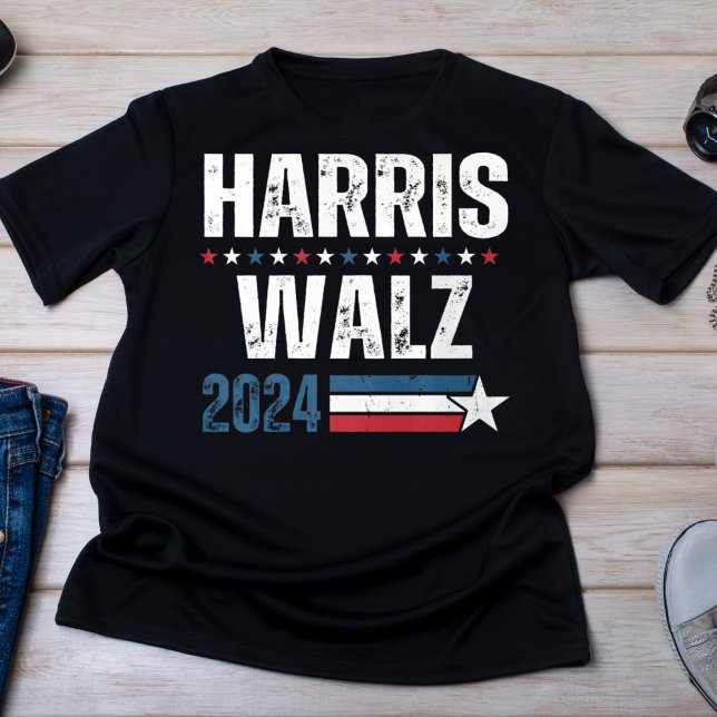 T-shirt Harris Walz 2024 Campagne patriotique en détresse (Créateur téléchargé)