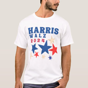 T-shirt Harris Walz 2024 Étoiles Élection du Parti Démocra
