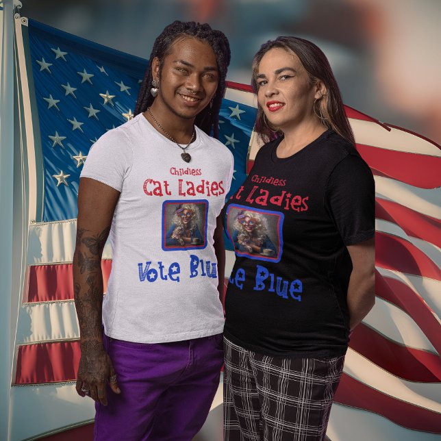 T-shirt Harris Walz 2024 Femmes chats sans enfants Vote Bl (Créateur téléchargé)