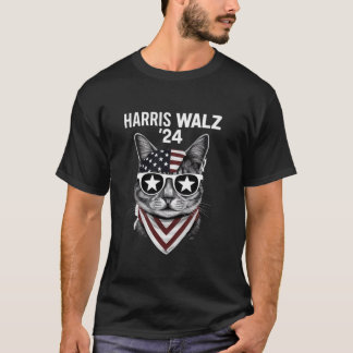 T-shirt Harris Walz 2024 Funny Cat Election Kamala Harris