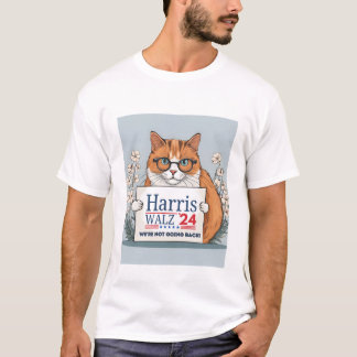 T-shirt Harris Walz 2024 Kamala cat