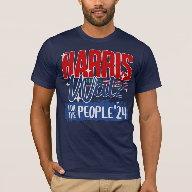 T-shirt Harris Walz 2024 Pour le Peuple Élection Démocrate (Devant)