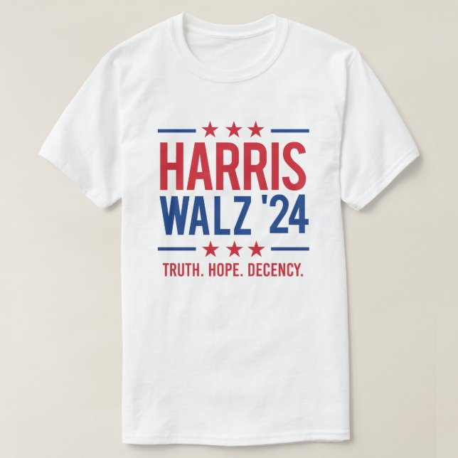 T-shirt Harris Walz '24 - La décence de l'espoir de vérité (Design devant)