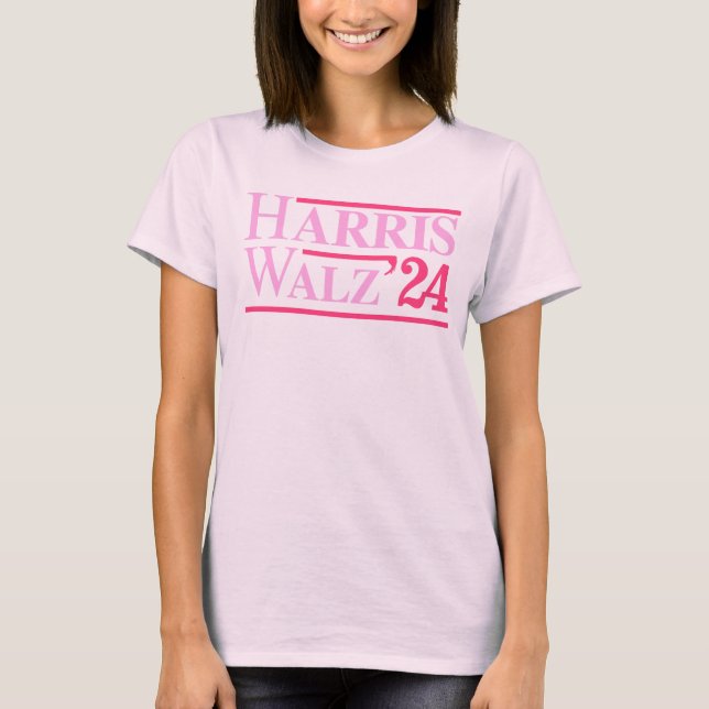 T-shirt Harris Walz 24 Rose (Devant)