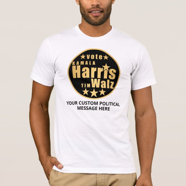 T-shirt Harris Walz Cool Gold Élection politique personnal (Devant)