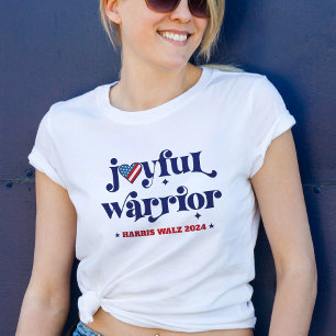 T-shirt Harris Walz Joyful Warrior USA Flag Heart Election