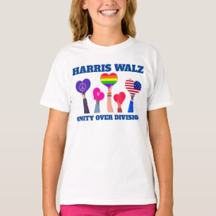 T-shirt Harris Walz Unité de division LGBTQ Bleu foncé