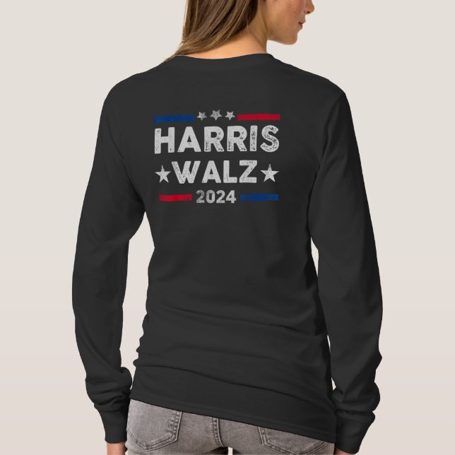 T-shirt Harris Walz Waltz 2024 Retro Vintage (Dos)