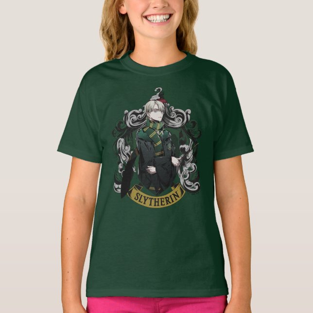 T-shirt HARRY POTTER™ | Anime Draco Malfoy House Crest (Devant)
