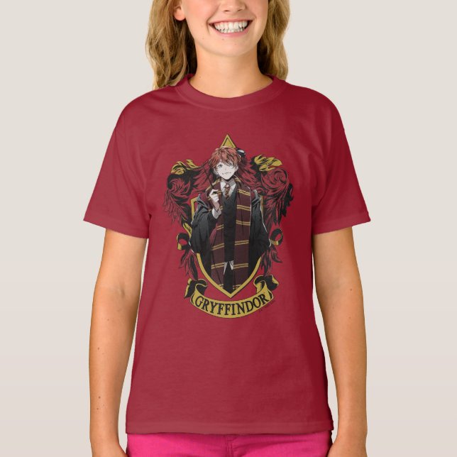 T-shirt HARRY POTTER™ | Anime Ron Weasley House Crest (Devant)