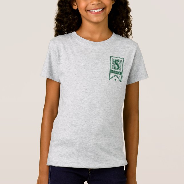 T-Shirt Harry Potter | Bannière Monogramme Slytherin (Devant)