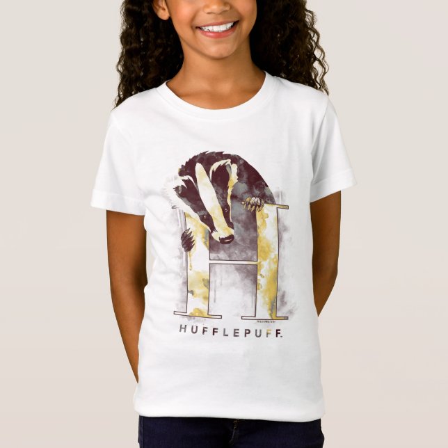 T-Shirt Harry Potter | Blaireau HUFFLEPUFF™ Aquarelle (Devant)