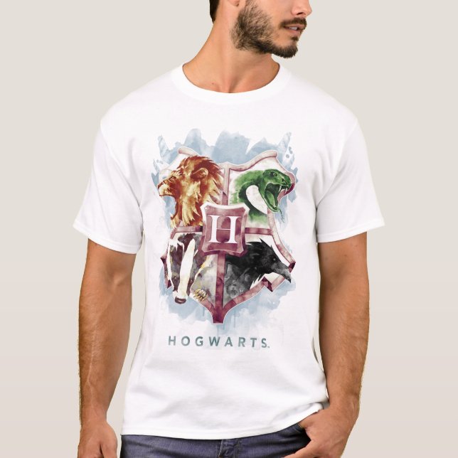 T-shirt Harry Potter | Blason de Poudlard™ Aquarelle (Devant)