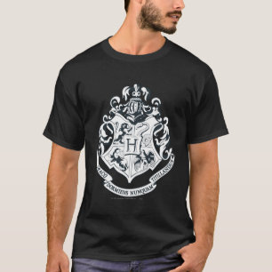 T-shirt Harry Potter   Blason de Poudlard - Noir et blanc