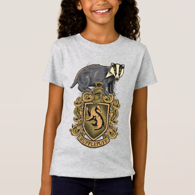 T-Shirt Harry Potter | Blason de Poufsouffle avec Blaireau (Devant)