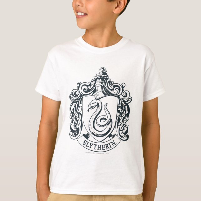 T-shirt Harry Potter | Blason de Serpentard - Noir et Blan (Devant)