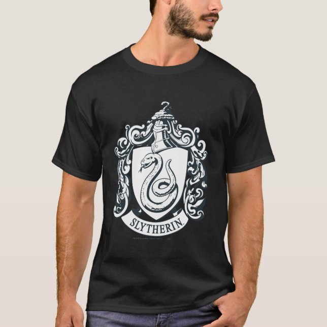 T-shirt Harry Potter | Blason de Serpentard - Noir et Blan (Devant)