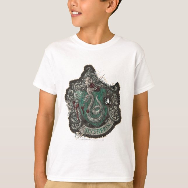 T-shirt Harry Potter | Blason de Serpentard - Vintage (Devant)