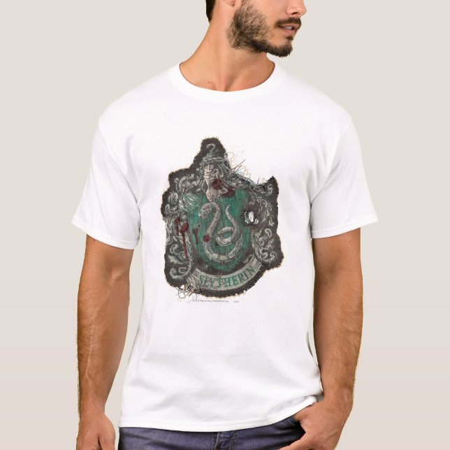 T-shirt Harry Potter | Blason de Serpentard - Vintage (Devant)