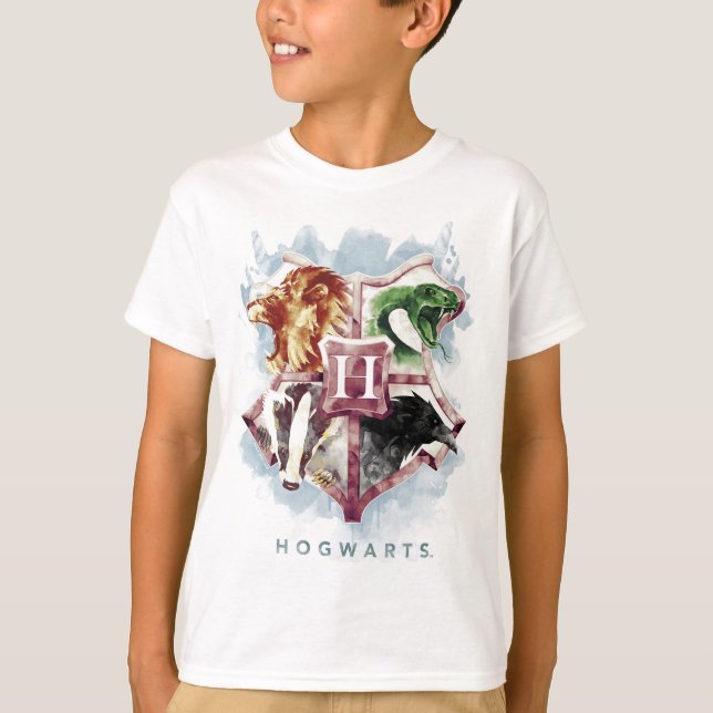 T-shirt Harry Potter | Blason HOGWARTS™ Aquarelle (Devant)
