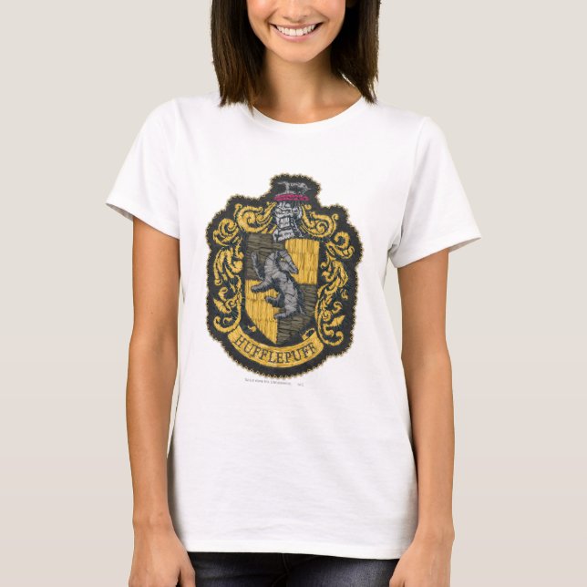 T-shirt Harry Potter | Broche de blason de Poufsouffle (Devant)
