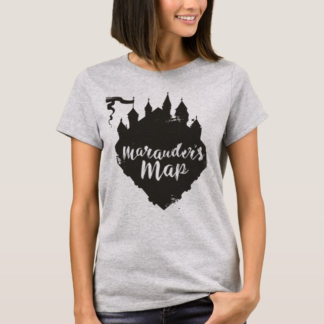 T-shirt Harry Potter | Carte du château Marauder de HOGWAR (Devant)