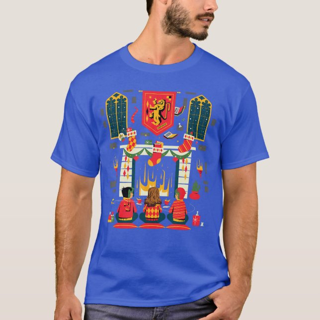 T-shirt Harry Potter Christmas Friends in Front ofhe Firep (Devant)