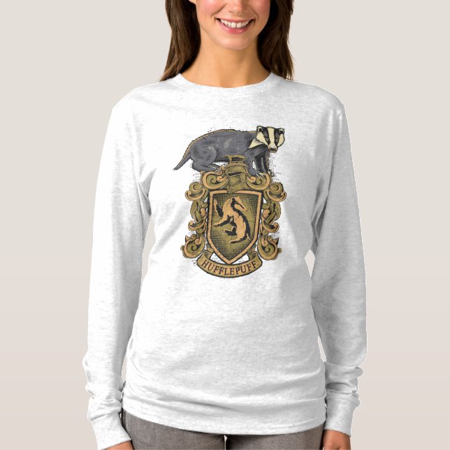 T-shirt Harry Potter | Cimier de Hufflepuff avec Badger (Devant)