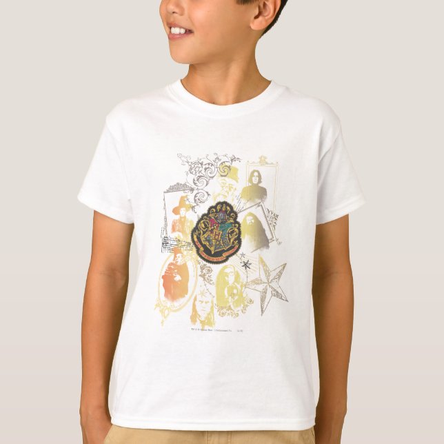 T-shirt Harry Potter| Cimier de Poudlard coloré (Devant)