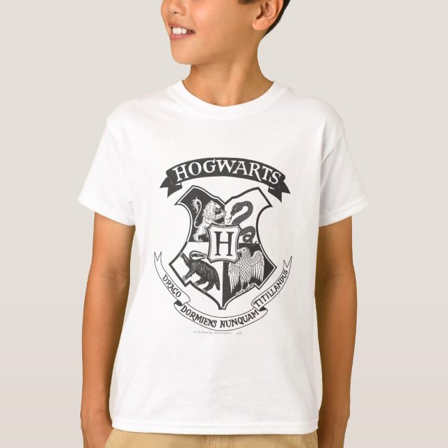 T-shirt Harry Potter | Cimier de Poudlard rétro (Devant)