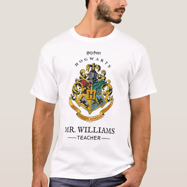 T-shirt Harry Potter Enseignant | Cimier de Poudlard - Cou (Devant)