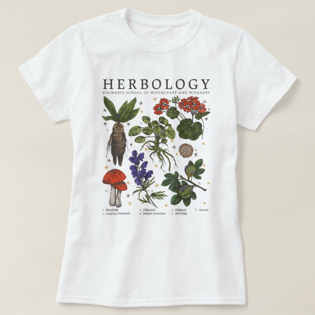 T-shirt Harry Potter Herbologie Plante Manche courte (Design devant)