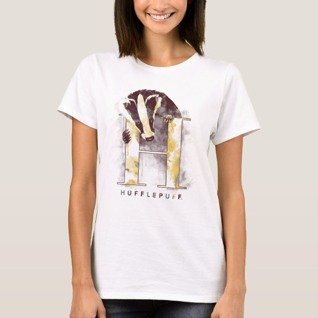T-shirt Harry Potter | HUFFLEPUFF™ Blason Watercolor (Devant)