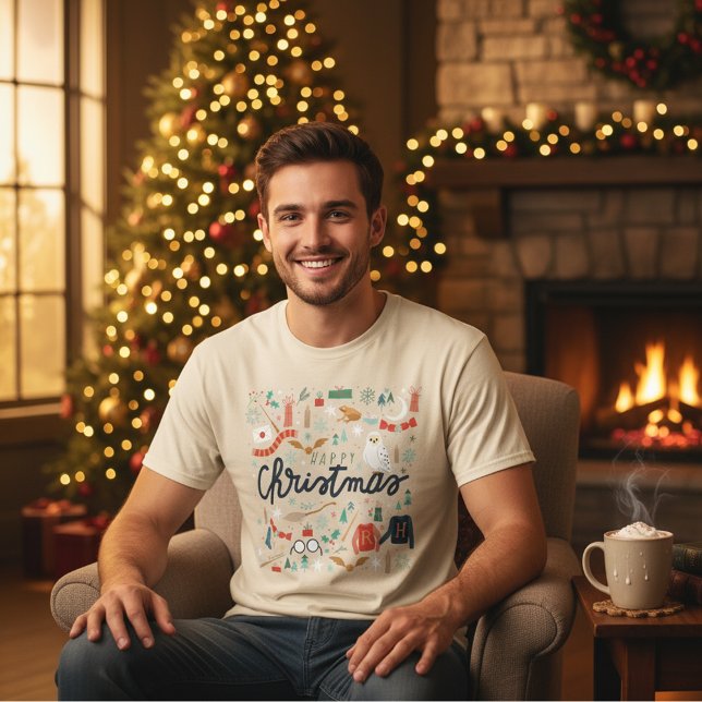 T-shirt Harry Potter | Joyeux Noël avec des icônes festive (Créateur téléchargé)