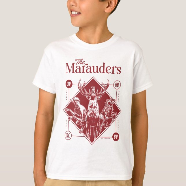T-shirt HARRY POTTER™ Les Marauders Animagus Graphisme (Devant)