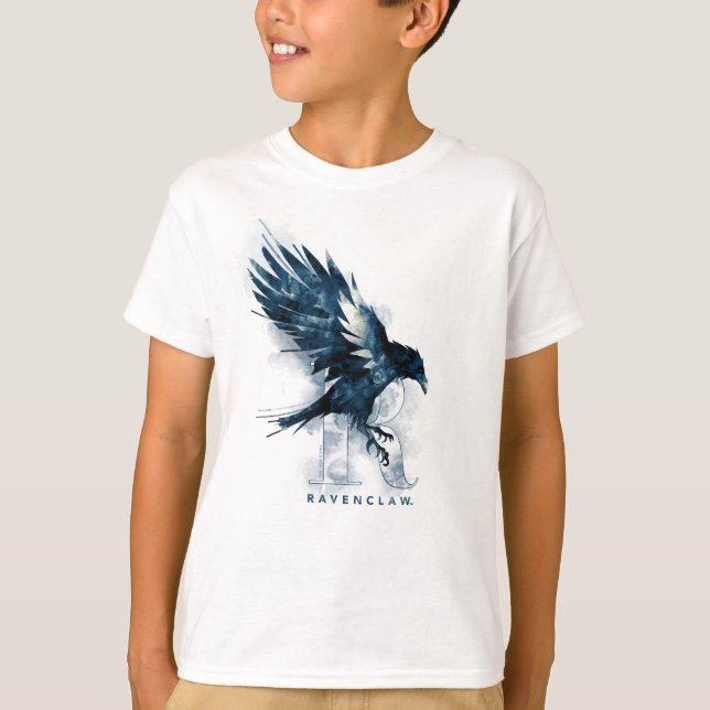 T-shirt Harry Potter | RAVENCLAW™ Corbeau à l'aquarelle (Devant)