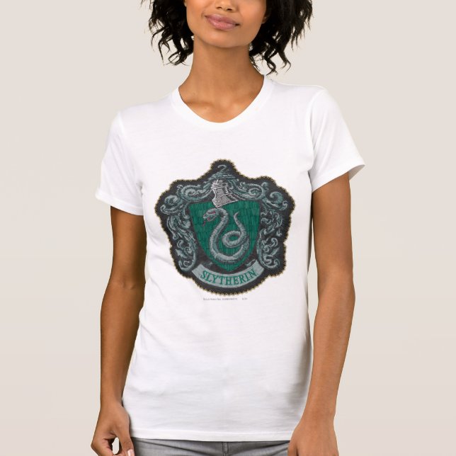 T-shirt Harry Potter | Retro Mighty Slytherin Crest (Devant)