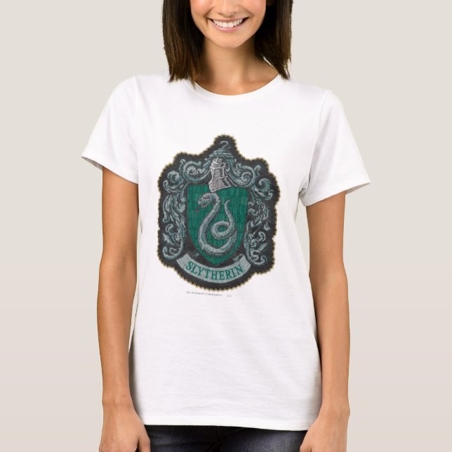 T-shirt Harry Potter | Retro Mighty Slytherin Crest (Devant)